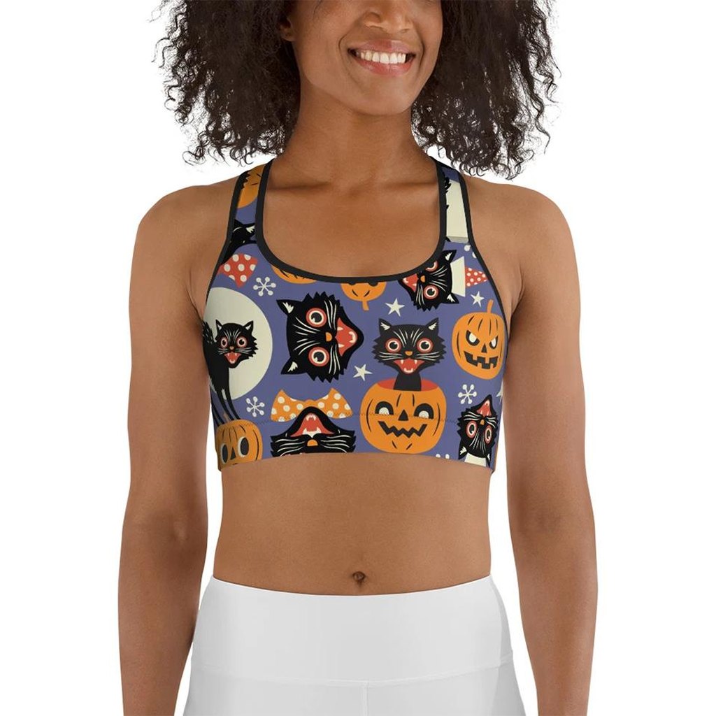Halloween Print Sports Bra