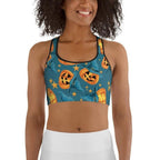 Halloween Pumpkin Sports Bra