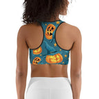 Halloween Pumpkin Sports Bra