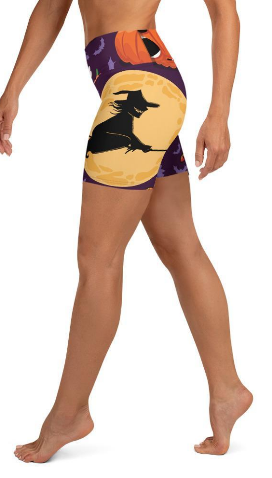 Halloween Witch Yoga Shorts
