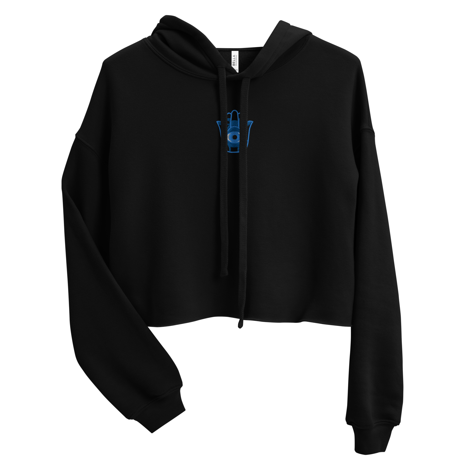 Hamsa Hand Embroidery Crop Hoodie | FIERCEPULSE