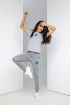 Hamsa Hand Embroidery Fleece Sweatpants