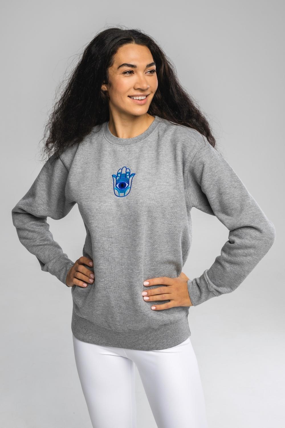 Hamsa Hand Embroidery Sweatshirt