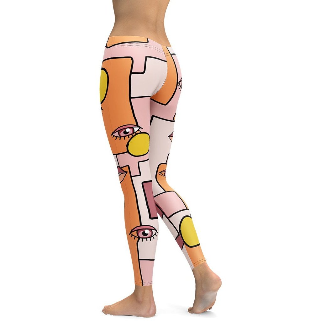 Hand-drawn Contemporary Painting Leggings
