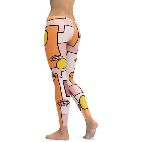 Hand-drawn Contemporary Painting Leggings