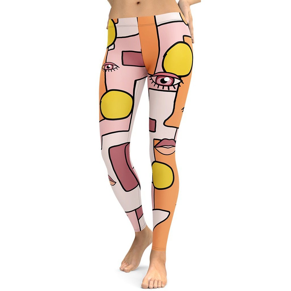 Hand-drawn Contemporary Painting Leggings