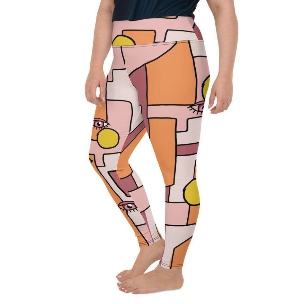 Hand-drawn Contemporary Painting Plus Size Leggings