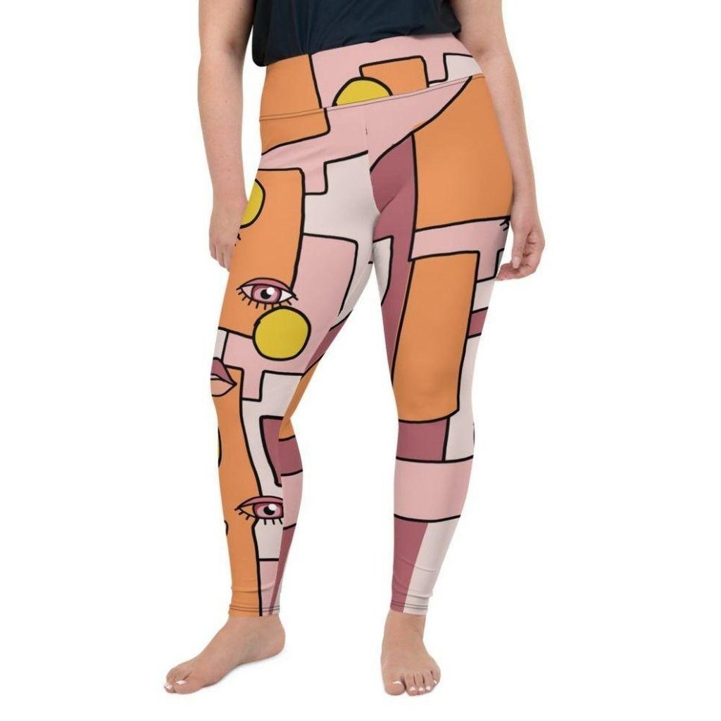 Hand-drawn Contemporary Painting Plus Size Leggings