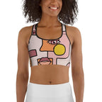 Hand-drawn Contemporary Painting Sports Bra