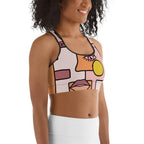 Hand-drawn Contemporary Painting Sports Bra