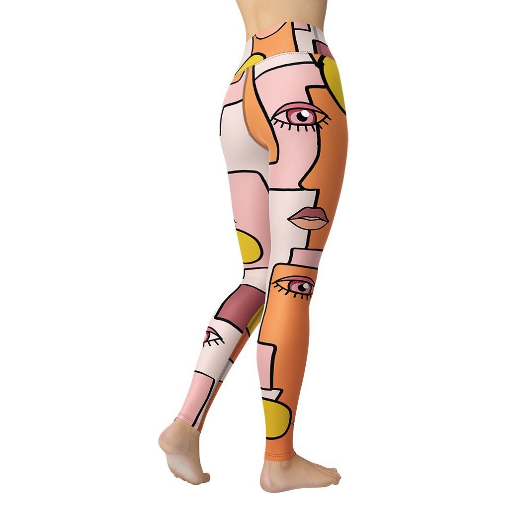 Hand-drawn Contemporary Painting Yoga Leggings
