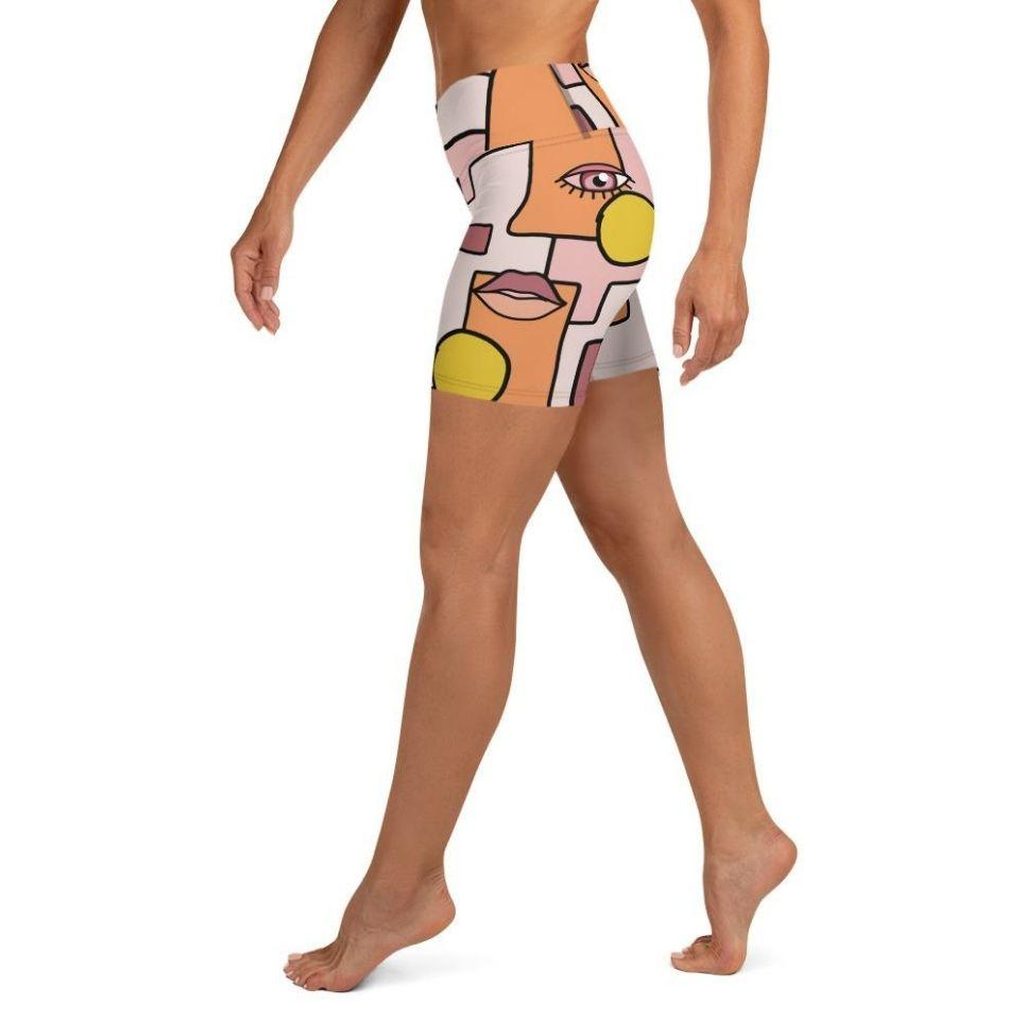 Hand-drawn Contemporary Painting Yoga Shorts