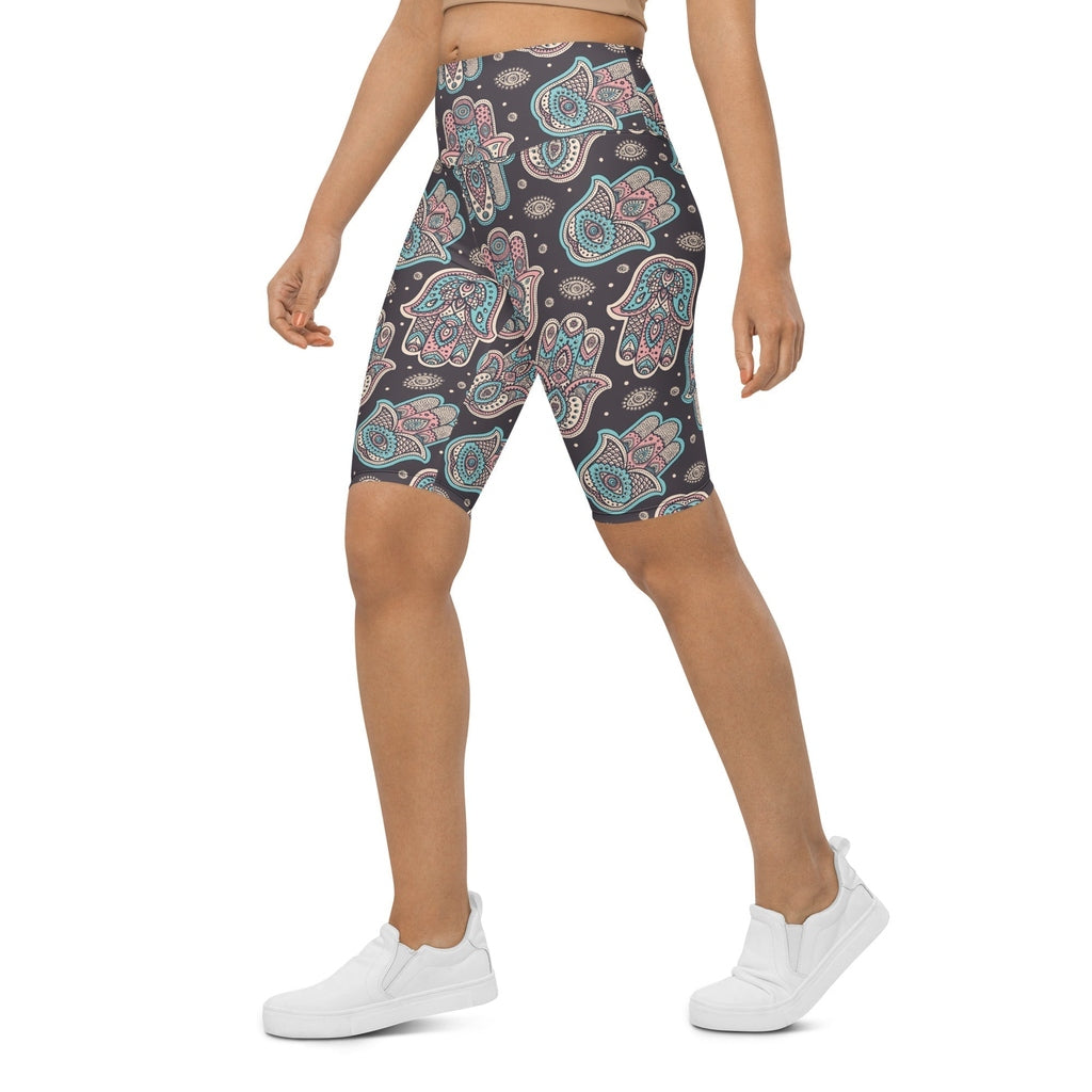 Hand Drawn Hamsa Biker Shorts