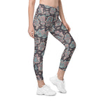 Hand Drawn Hamsa Crossover Leggings With Pockets