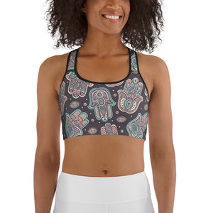Hand Drawn Hamsa Sports Bra