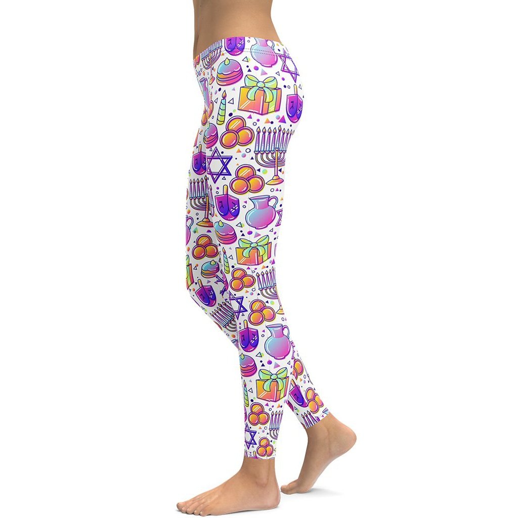 Hanukkah Symbol Leggings - FiercePulse - Premium Workout Leggings - Yoga Pants
