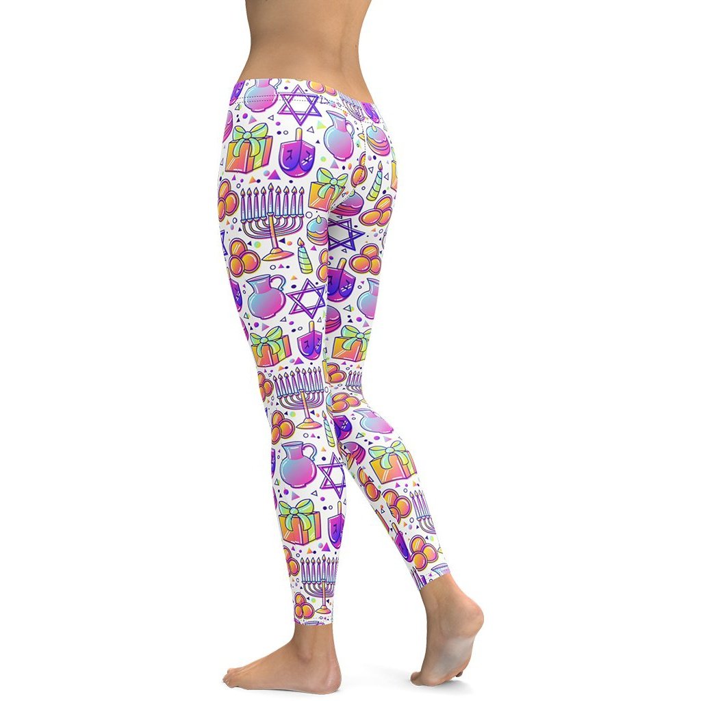 Hanukkah Symbol Leggings - FiercePulse - Premium Workout Leggings - Yoga Pants