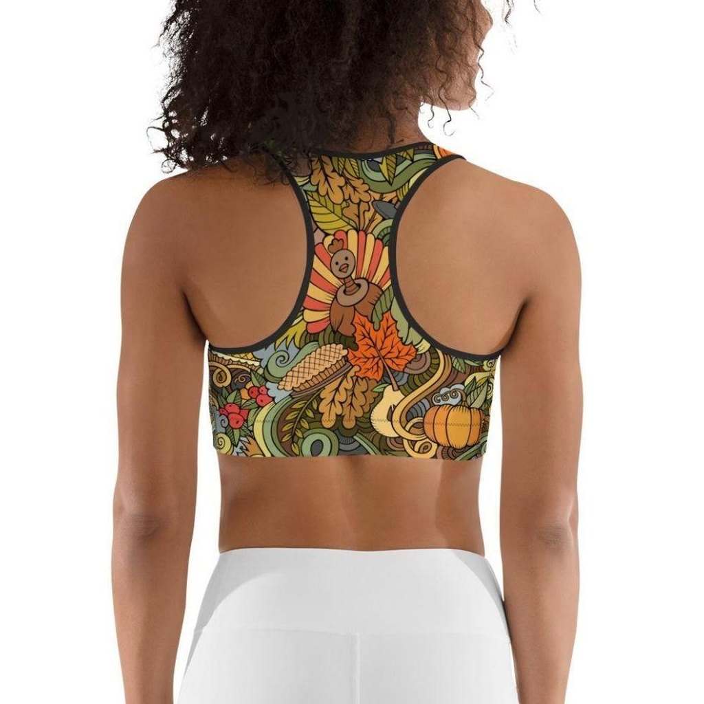 Happy Thanksgiving Sports Bra