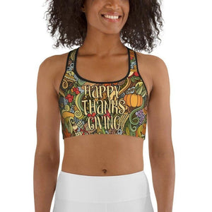 Happy Thanksgiving Sports Bra