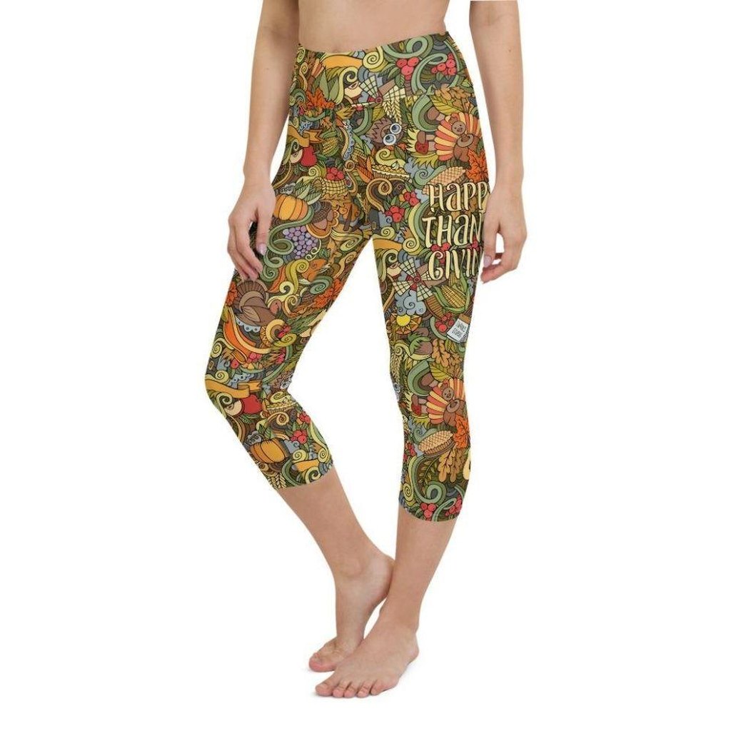 Happy Thanksgiving Yoga Capris