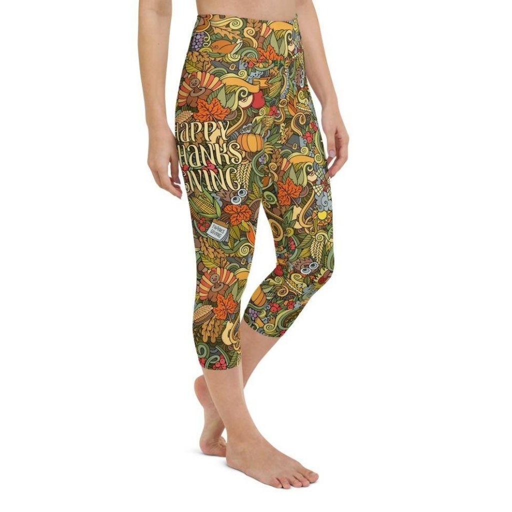 Happy Thanksgiving Yoga Capris