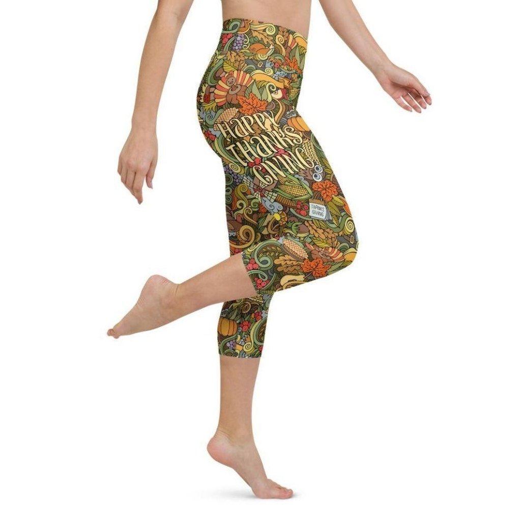 Happy Thanksgiving Yoga Capris
