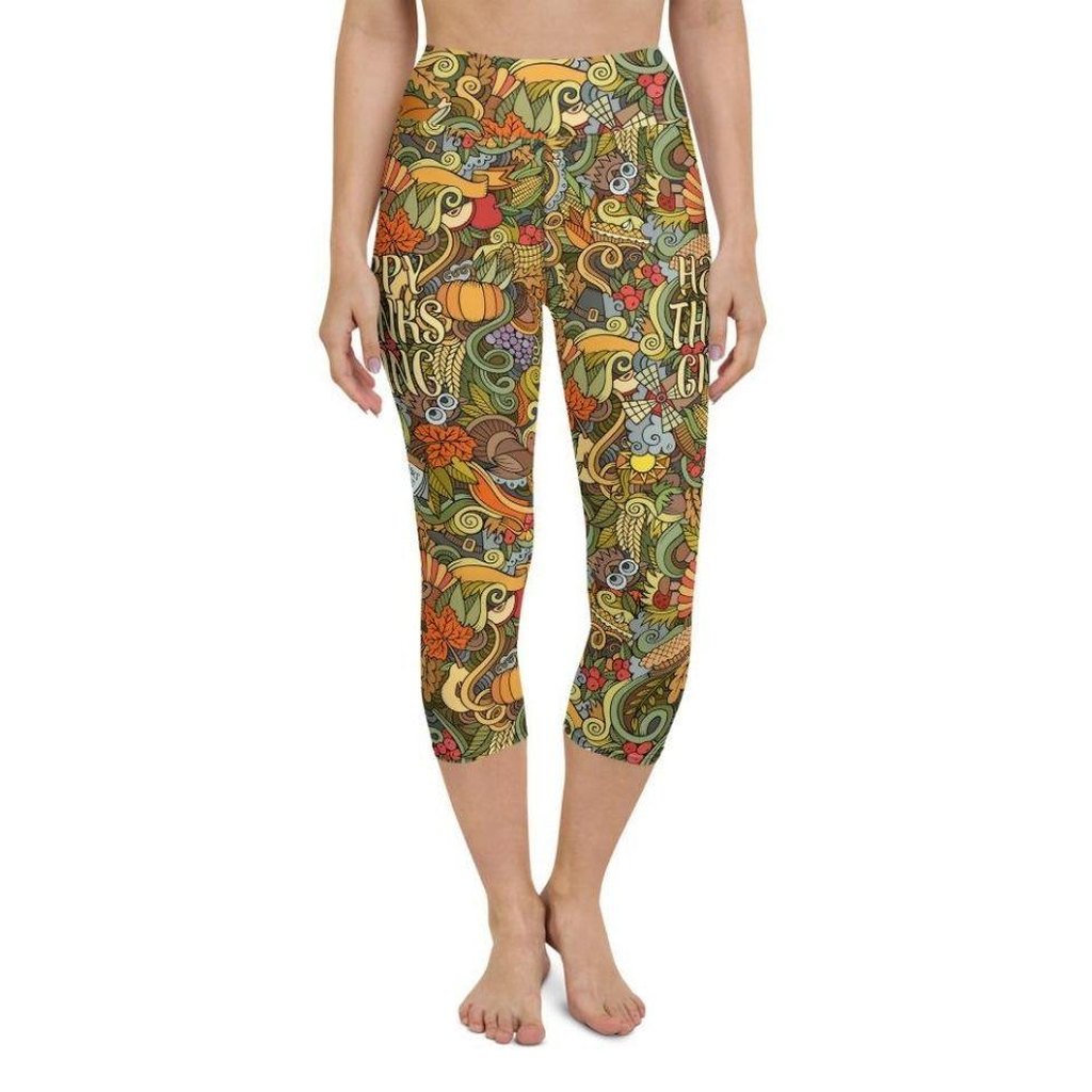 Happy Thanksgiving Yoga Capris