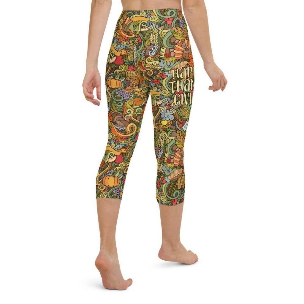 Happy Thanksgiving Yoga Capris