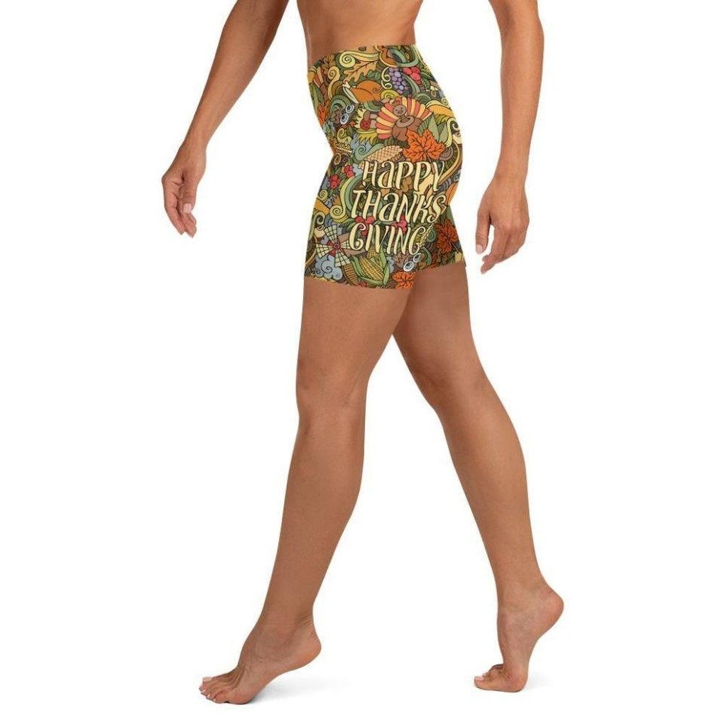 Happy Thanksgiving Yoga Shorts