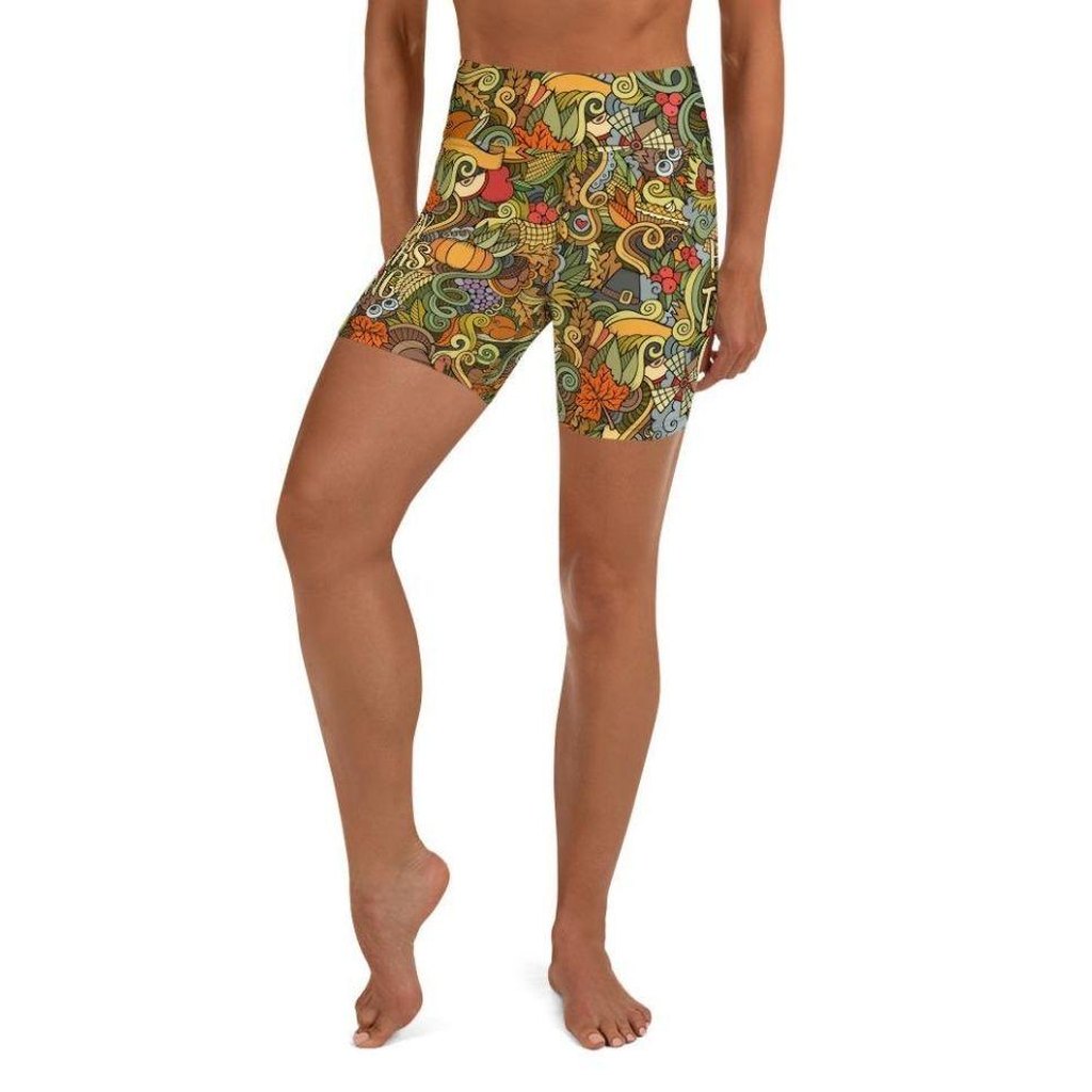 Happy Thanksgiving Yoga Shorts