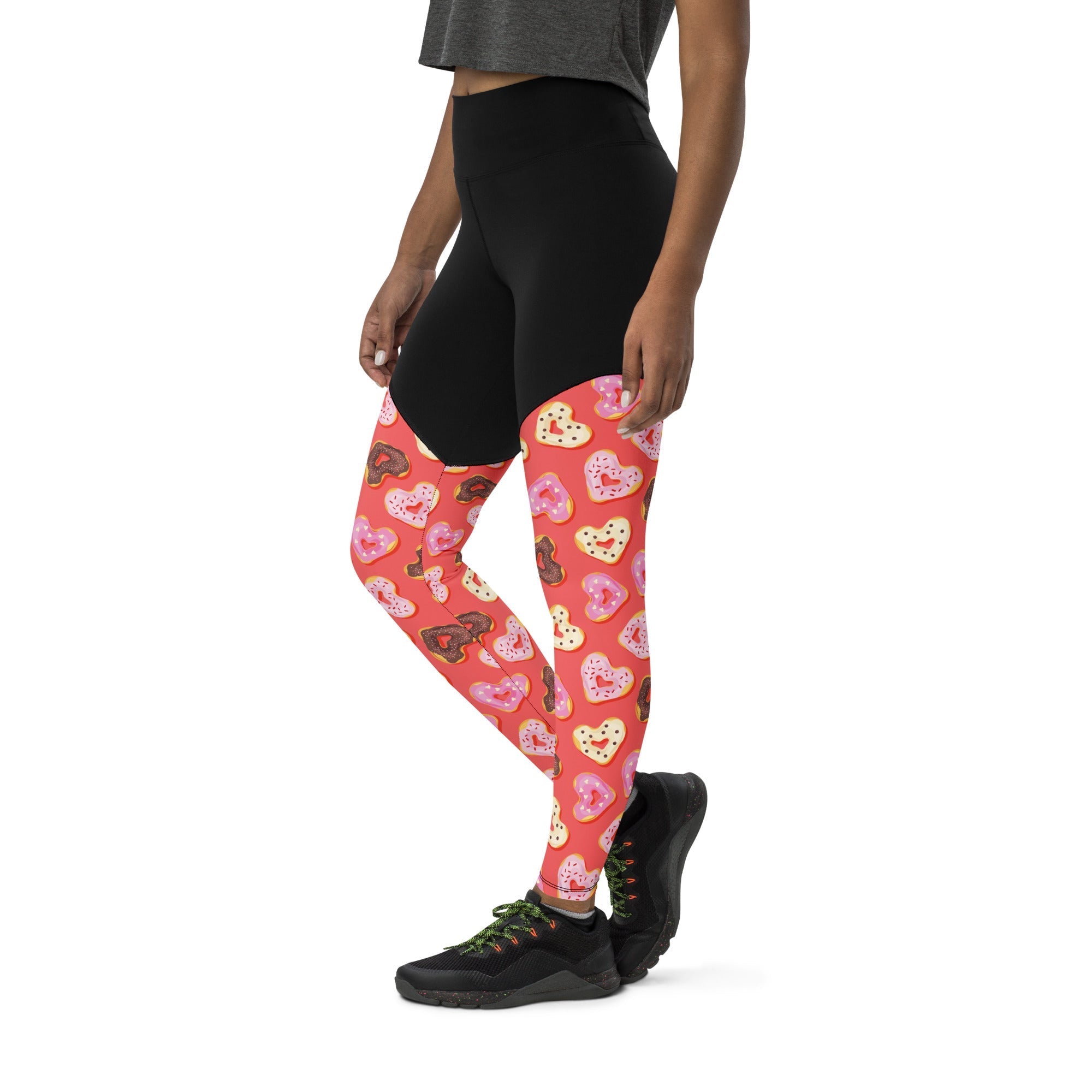 Heart Doughnuts Compression Leggings