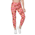 Heart Doughnuts Crossover Leggings With Pockets