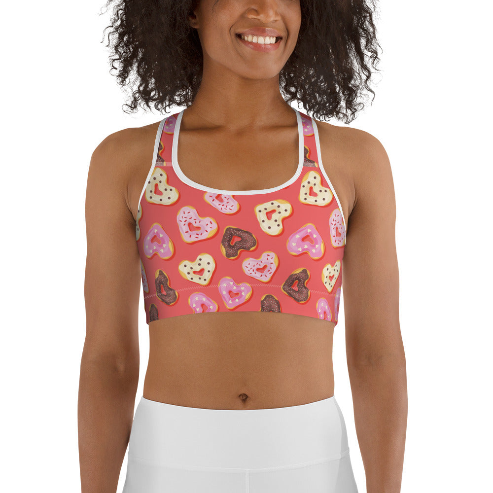 Heart Doughnuts Sports Bra
