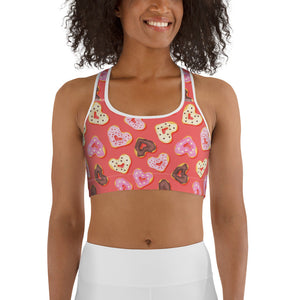 Heart Doughnuts Sports Bra