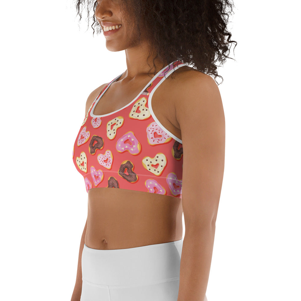 Heart Doughnuts Sports Bra