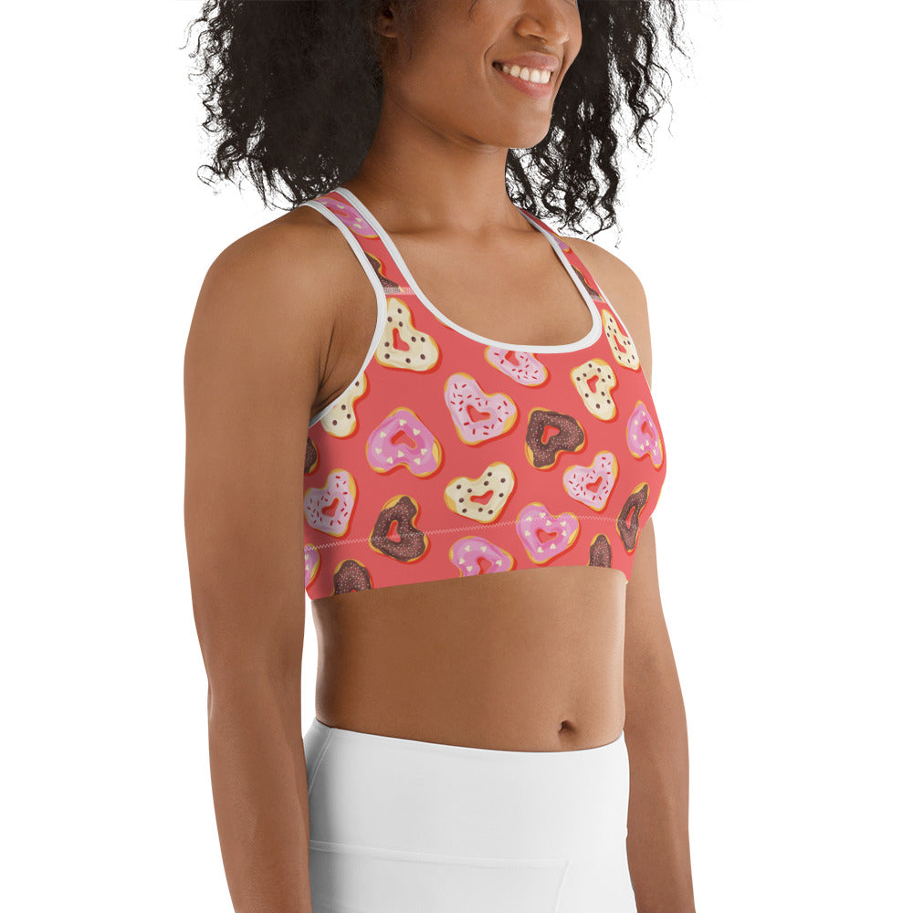 Heart Doughnuts Sports Bra