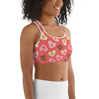 Heart Doughnuts Sports Bra