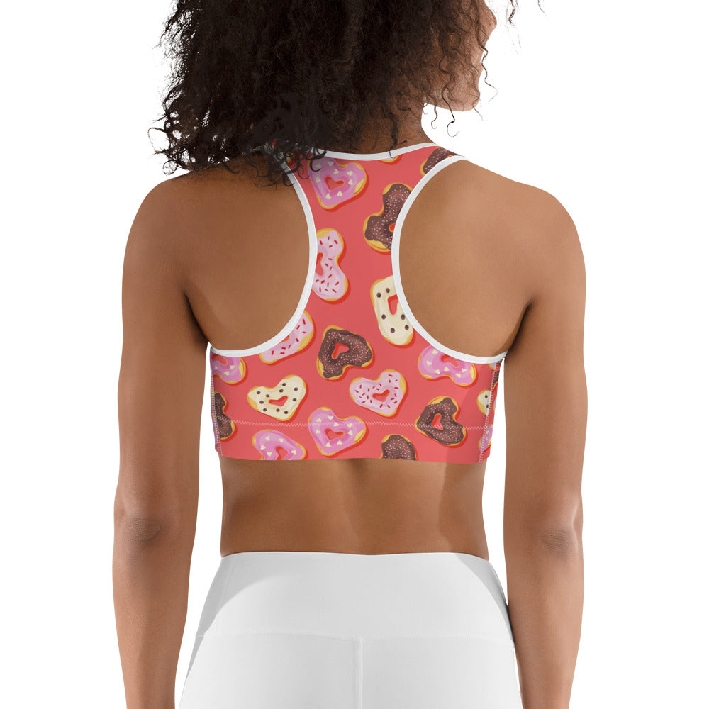 Heart Doughnuts Sports Bra