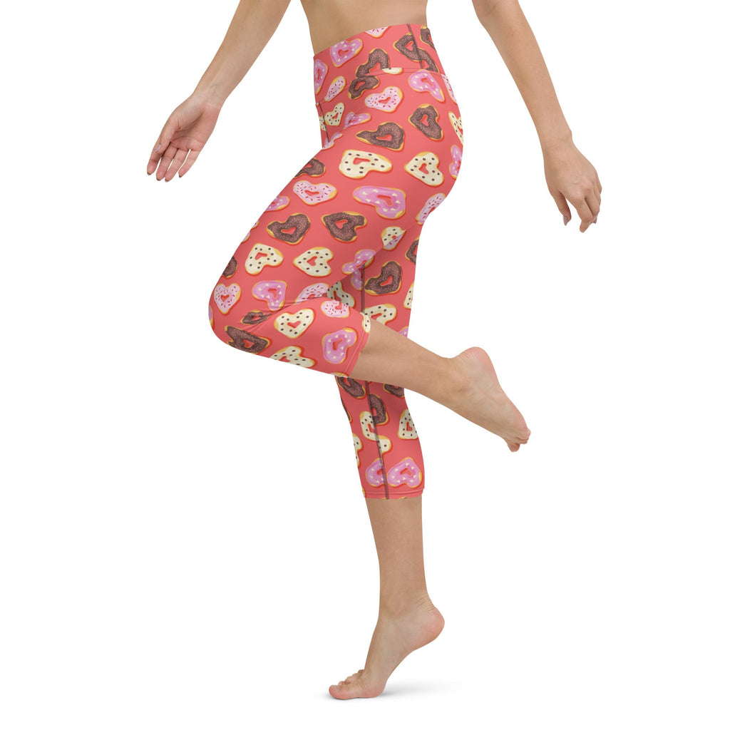 Heart Doughnuts Yoga Capris