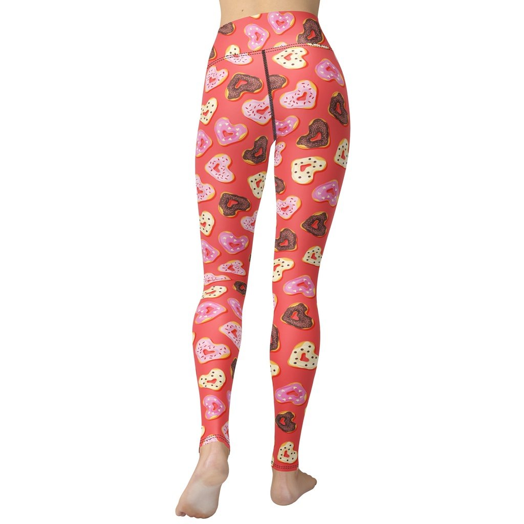 Heart Doughnuts Yoga Leggings