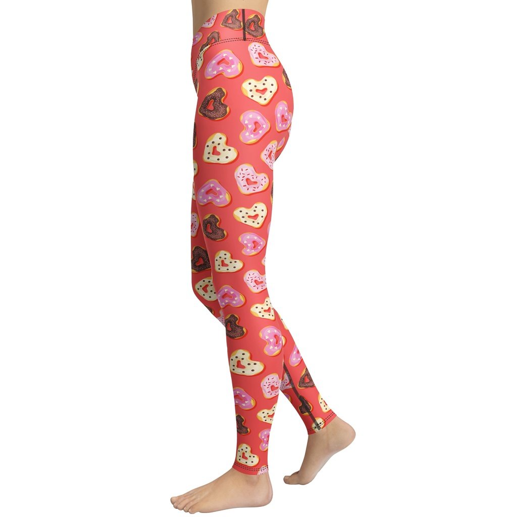 Heart Doughnuts Yoga Leggings