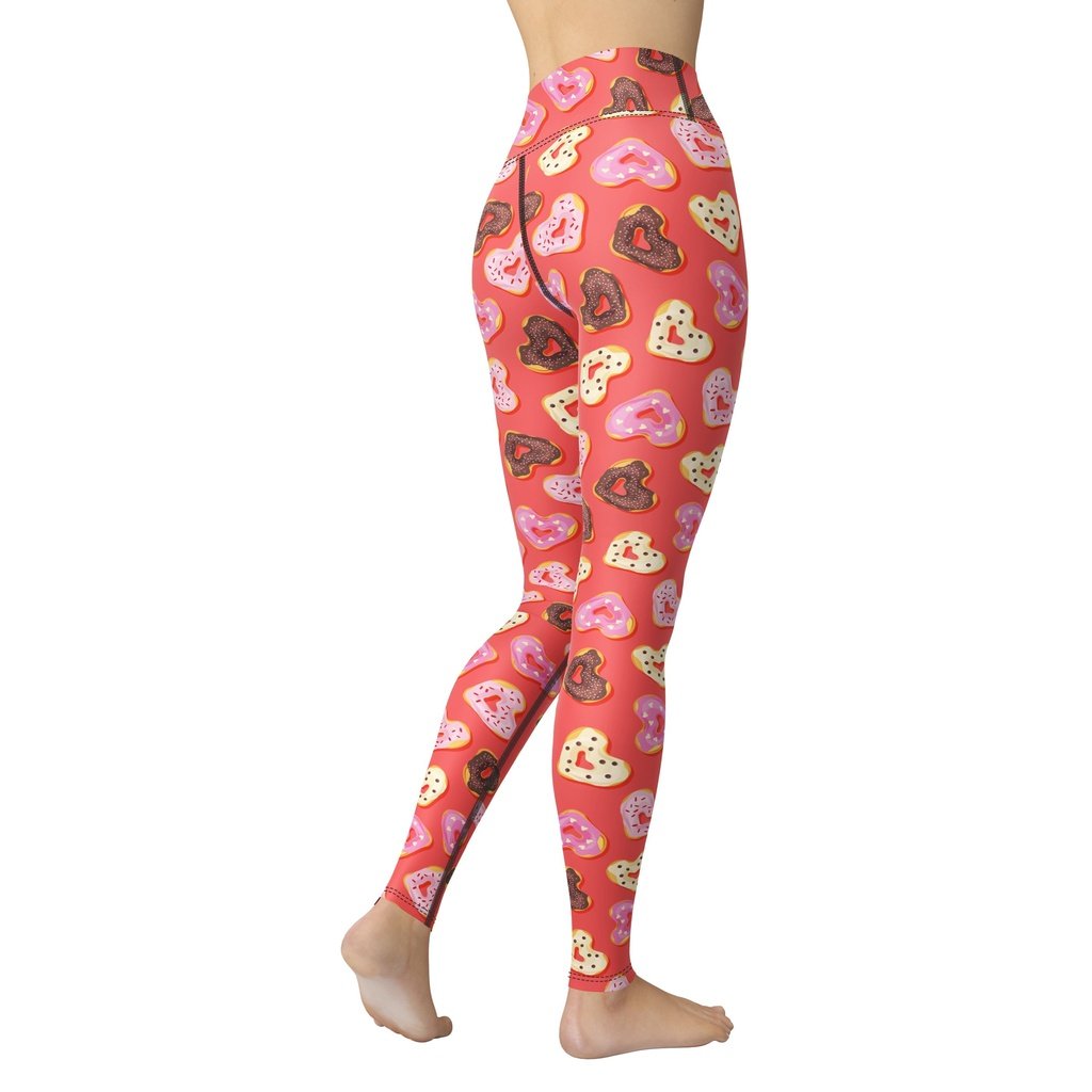 Heart Doughnuts Yoga Leggings