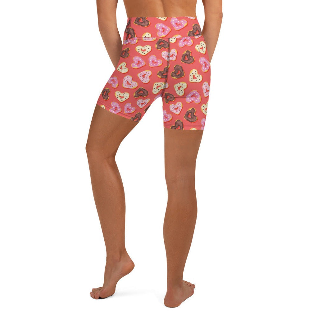 Heart Doughnuts Yoga Shorts