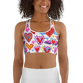 Heart Pattern Sports Bra