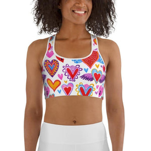 Heart Pattern Sports Bra