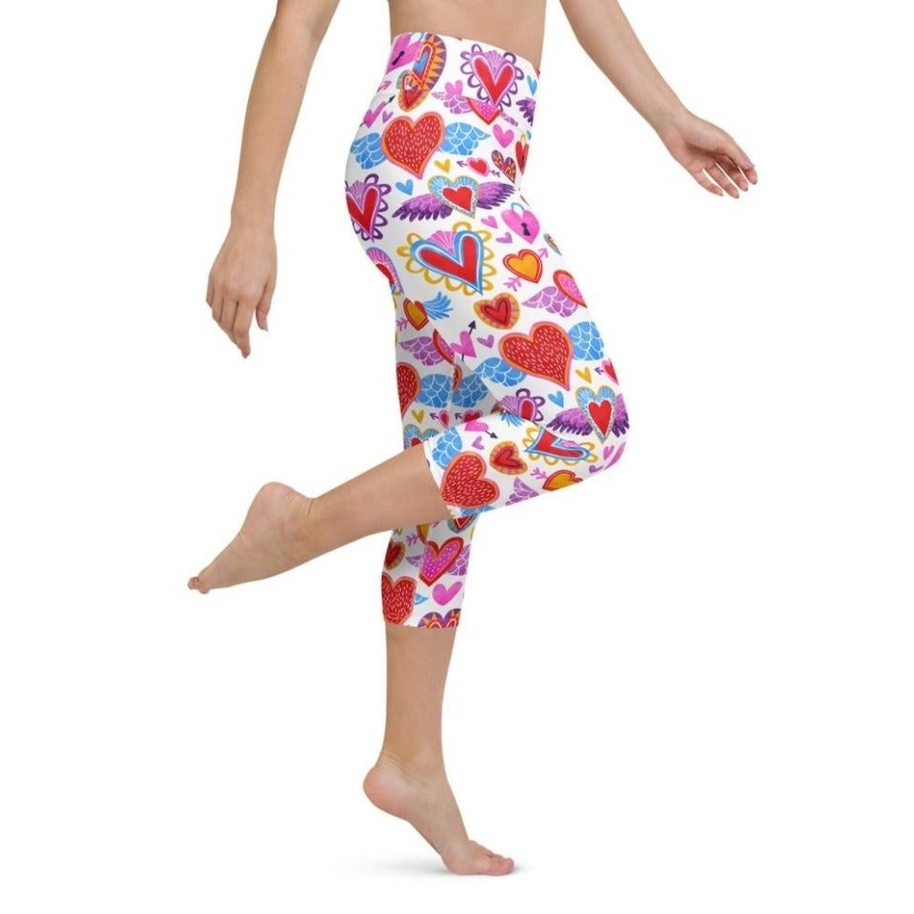 Heart Pattern Yoga Capris