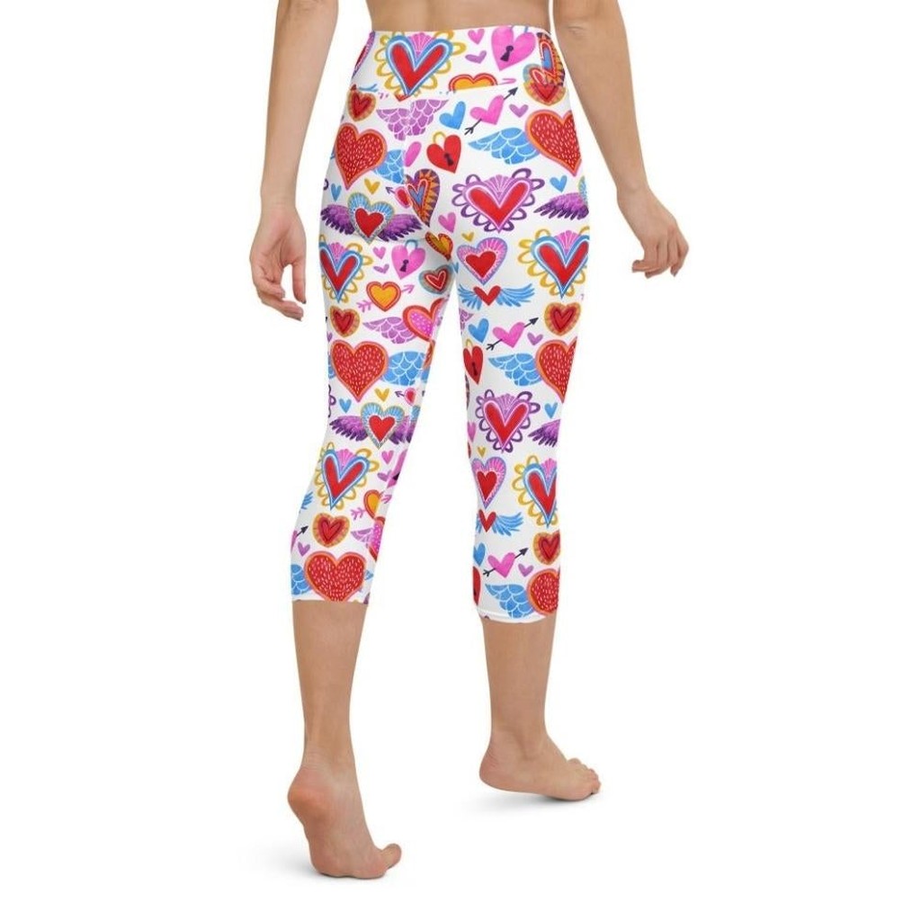 Heart Pattern Yoga Capris