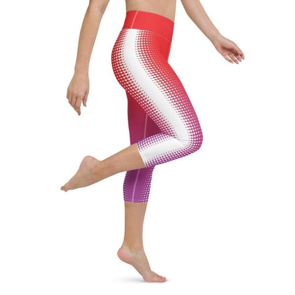 Hearts Optical Illusion Leggings Yoga Capris