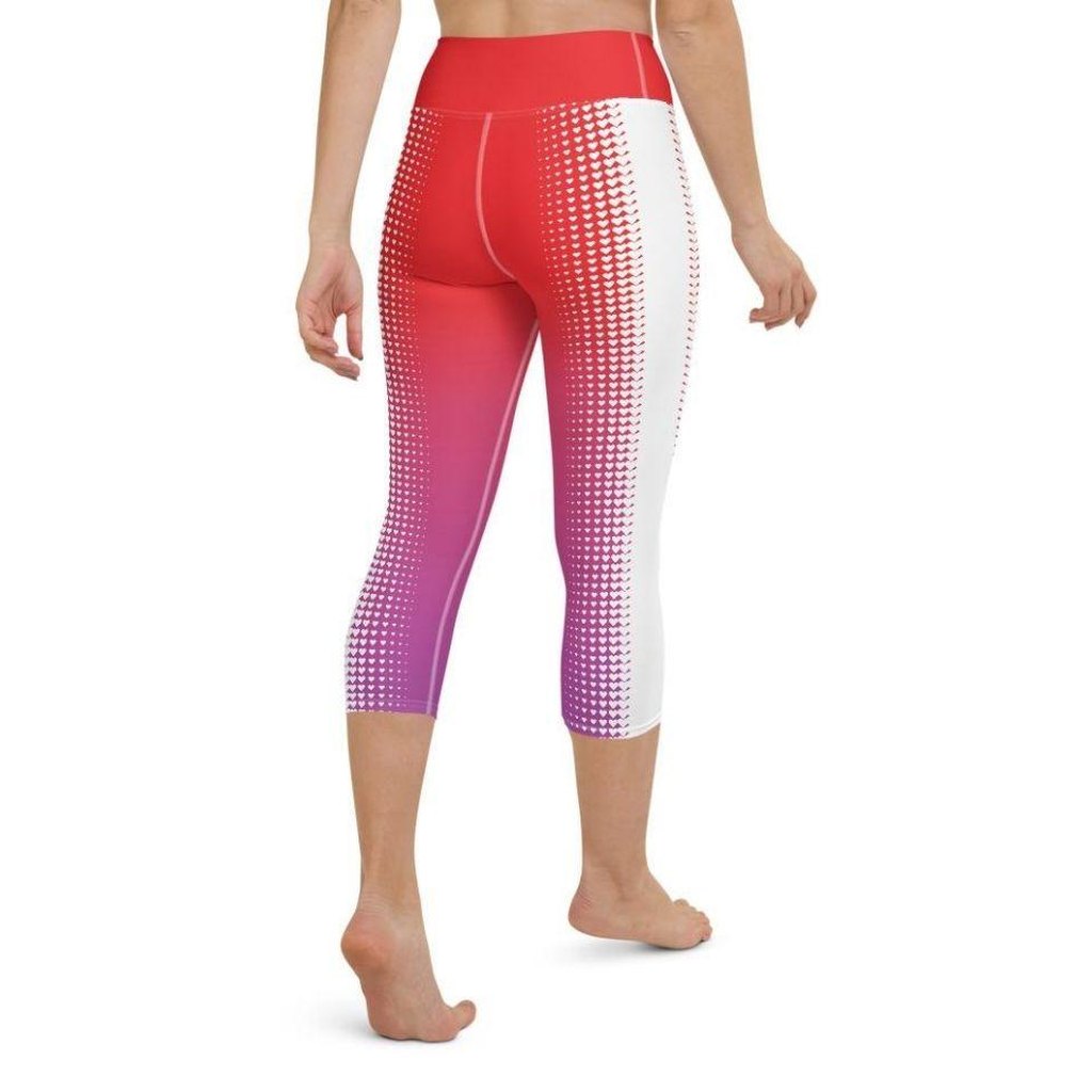 Hearts Optical Illusion Leggings Yoga Capris