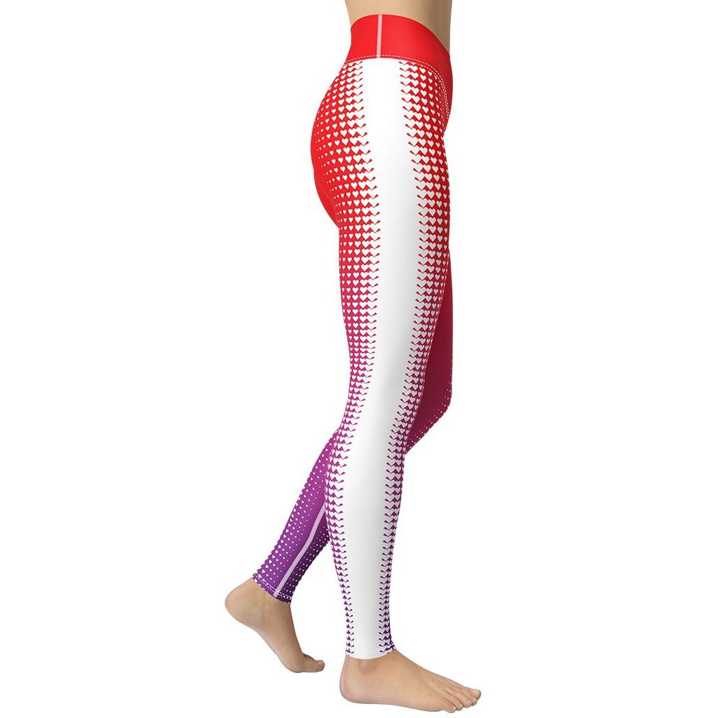 Hearts Optical Illusion Yoga Leggings